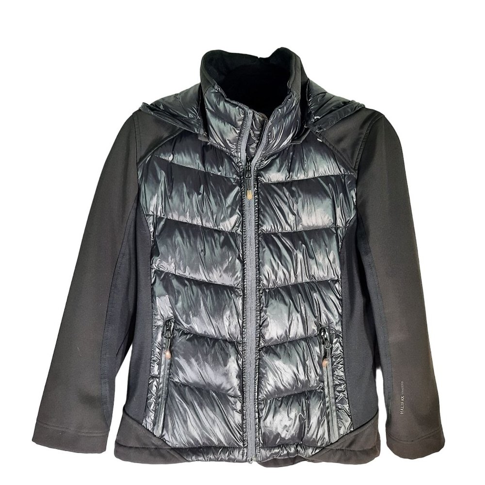 Halifax Traders Black Down Puffer Full Zip Hooded Jacket